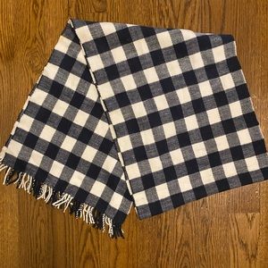 J. Crew Navy and White Gingham Scarf